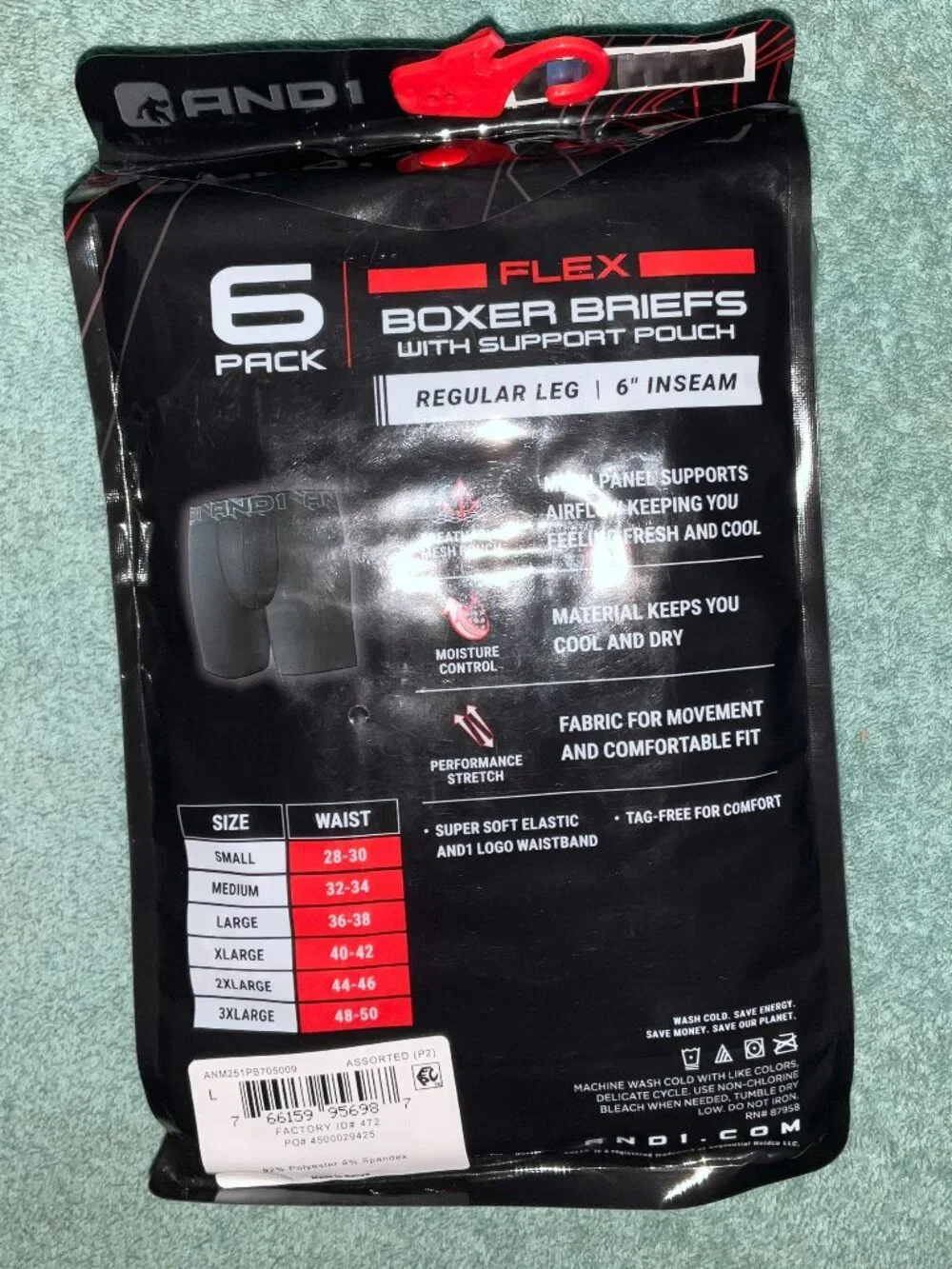 Men's And1 Boxer Briefs - 6 Pack